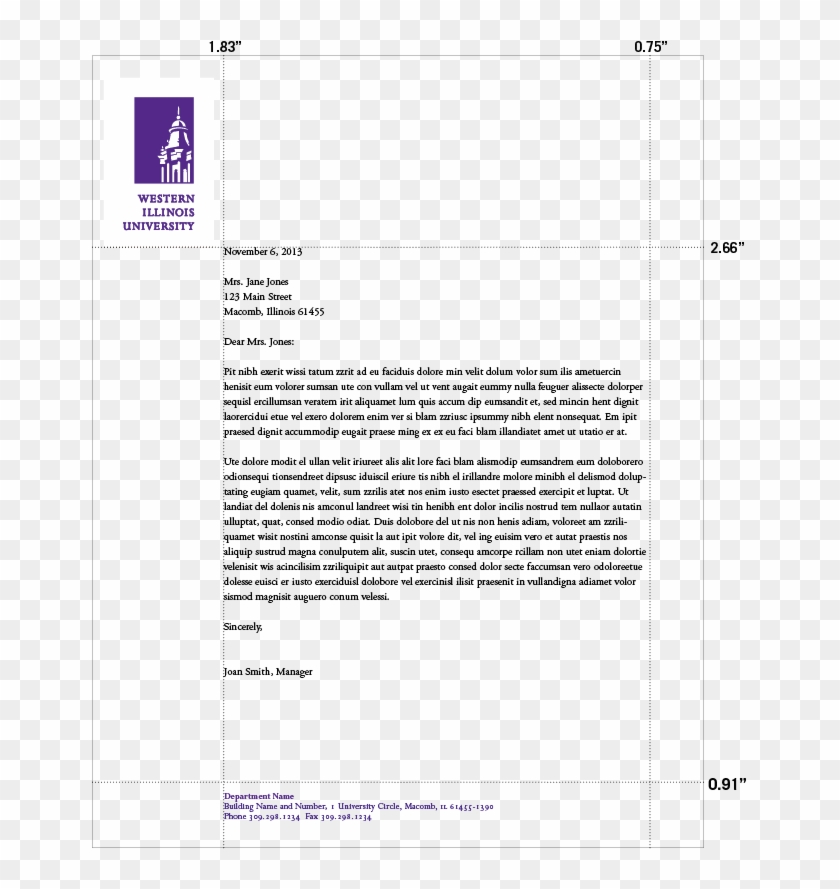 Business Letter Format, Letterhead, Stationary, Visual - Western Illinois University Clipart