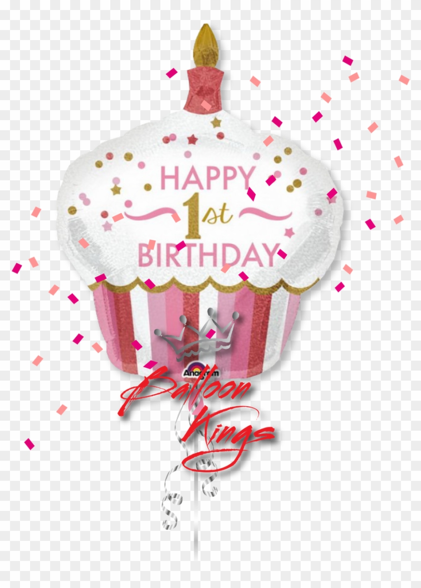 1st Birthday Cupcake Girl - Happy 1st Birthday Cupcake Clipart