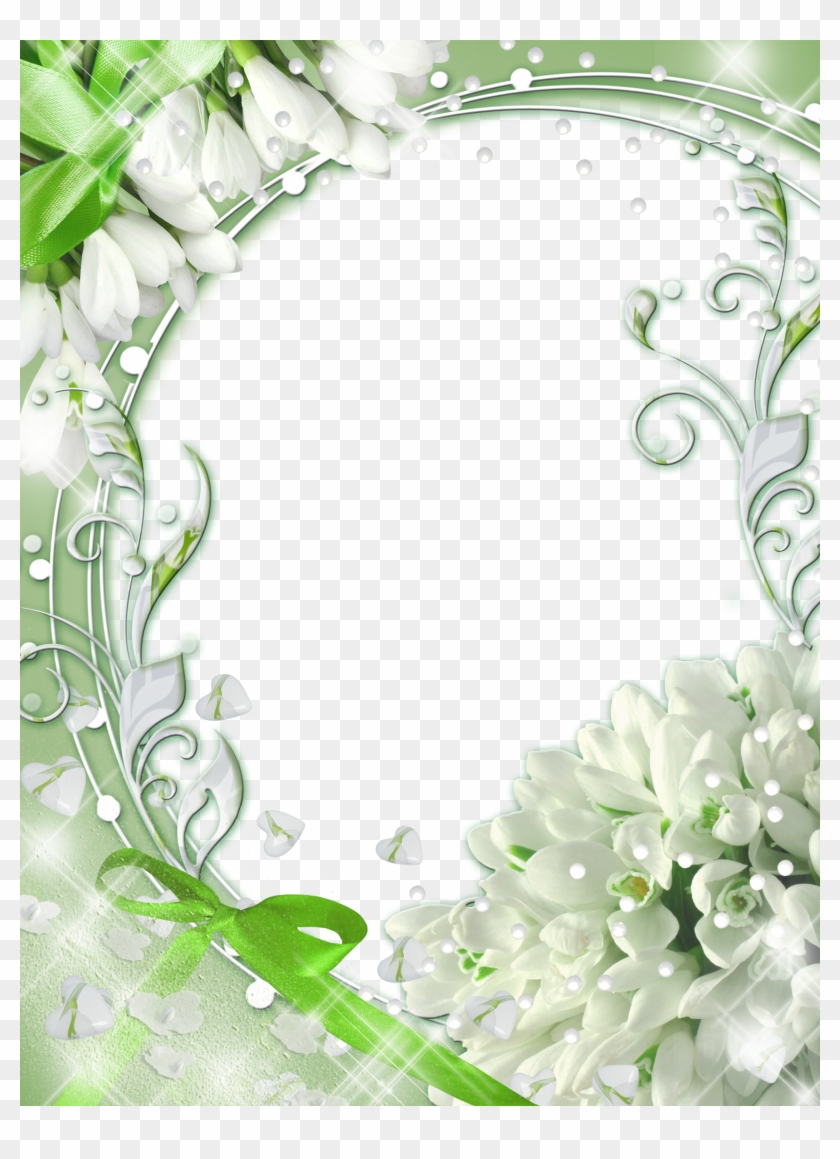 Green-png Photo Frame With Snowdrops - Snowdrops Photo Frame Clipart #2114176