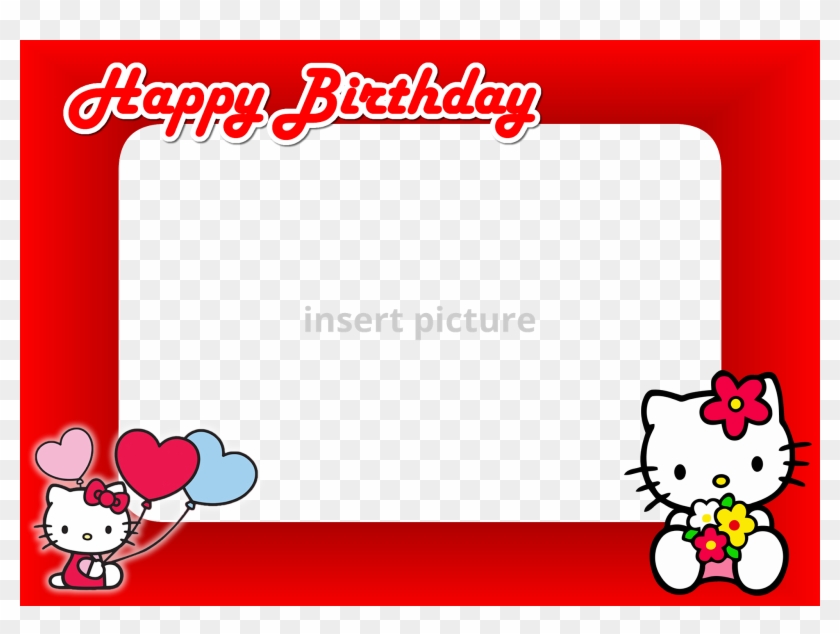 Hello Kitty Happy Birthday Red Frame Printable Frames - Hello Kitty Clipart