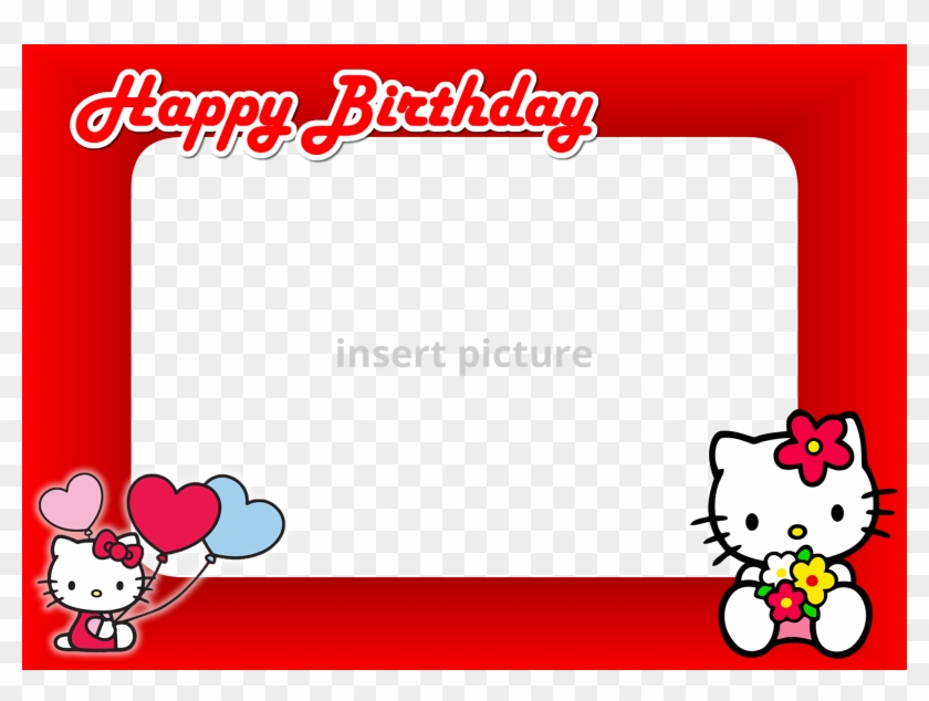 Hello Kitty Happy Birthday Red Frame Printable Frames Hello Kitty Clipart Pikpng