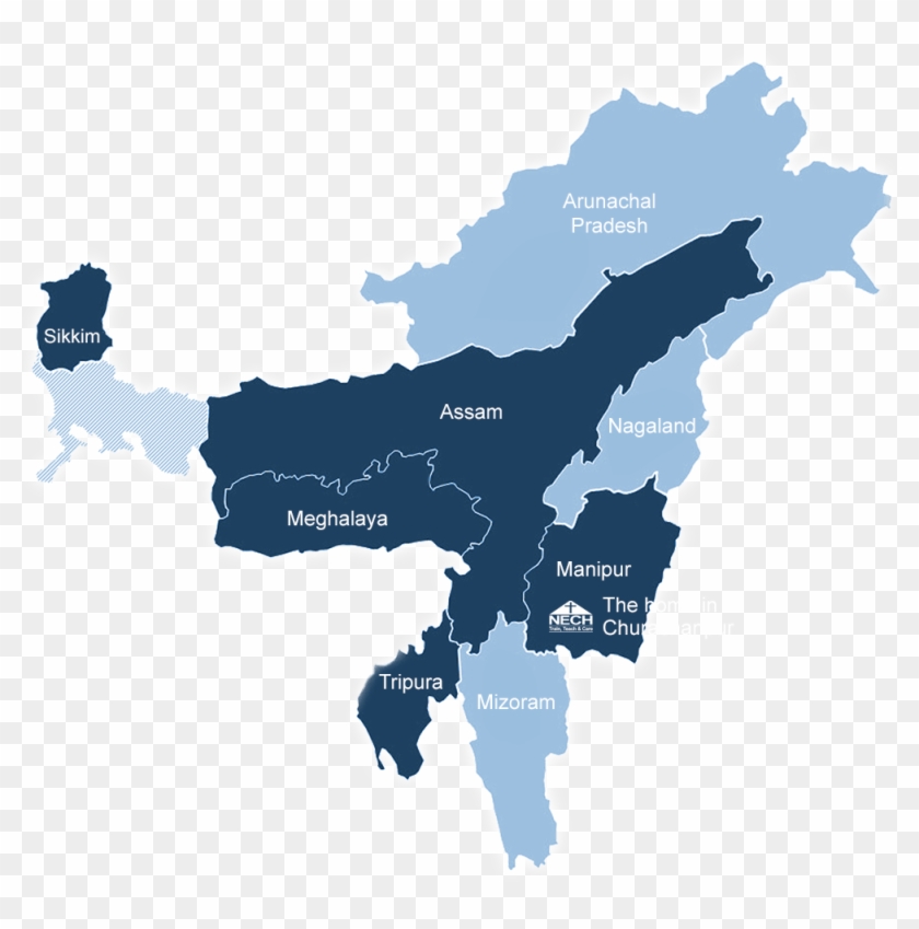 North East India - North East India Map Png Clipart (#2116057) - PikPng