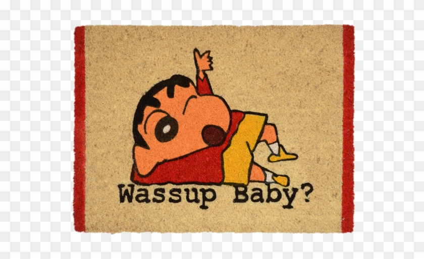 Beige Shinchan Print Coir Doormat - Shin Chan Cartoon Clipart