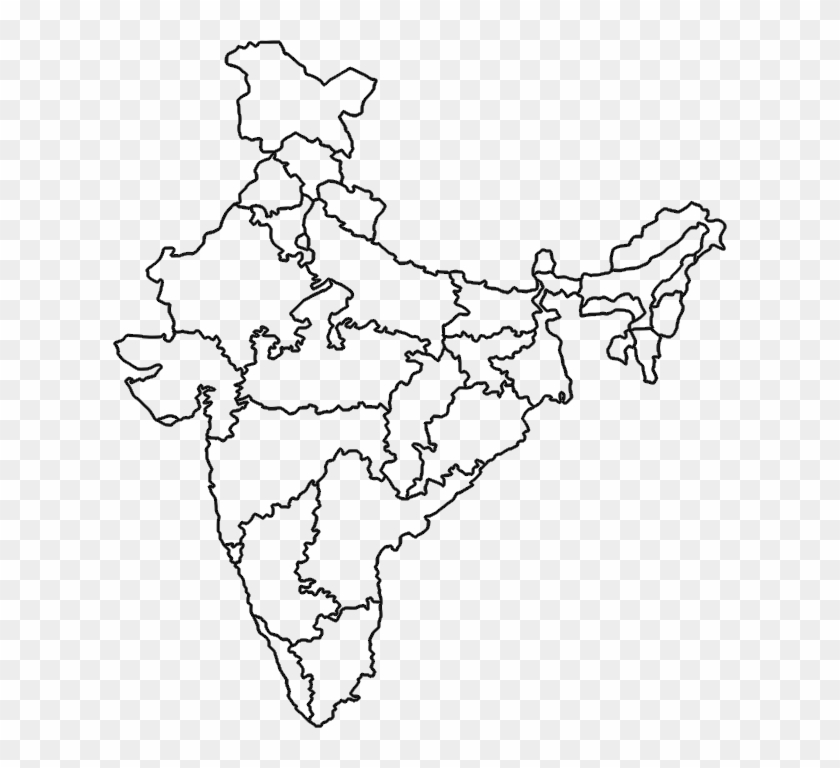 India Map - India Political Map Outline Clipart #2116804