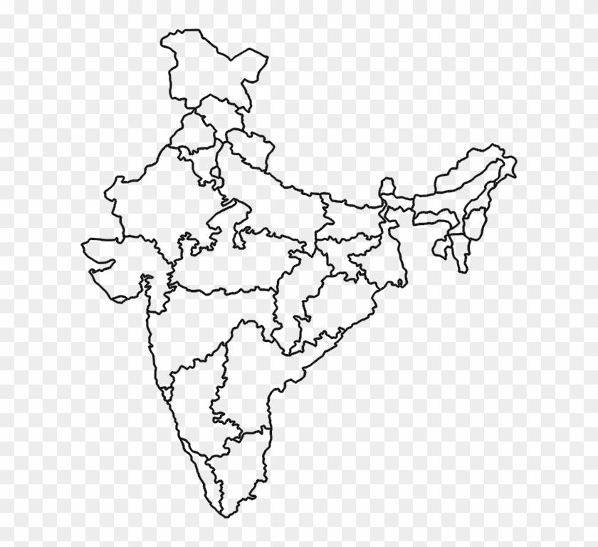 India Map - India Political Map Outline Clipart