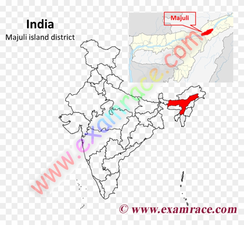 Majuli Island District Location On India Map - Graphic Design Clipart #2116931