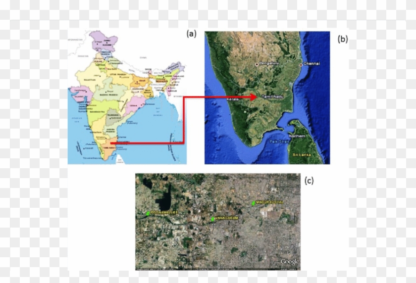 Map Image Showing The Three Sites Where The Samples - Atlas Clipart #2117330