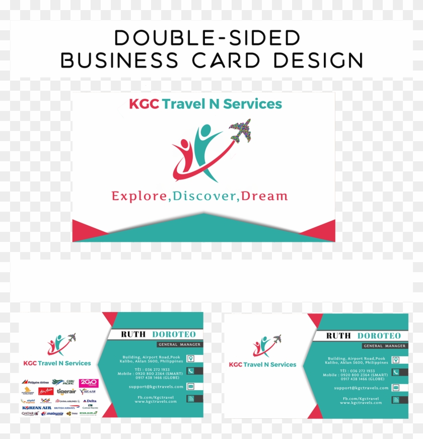 Bold, Professional, Travel Industry Business Card Design - Graphic Design Clipart