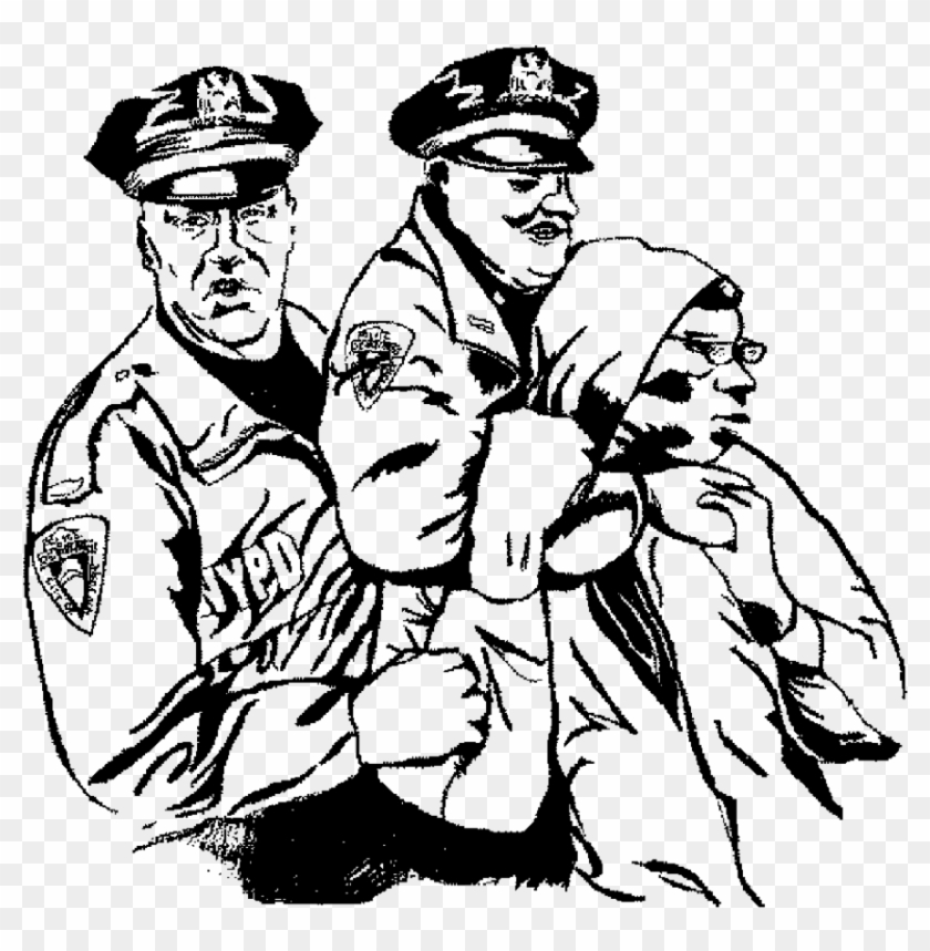 1000 X 894 4 - Police Brutality Line Drawing Clipart #2119983