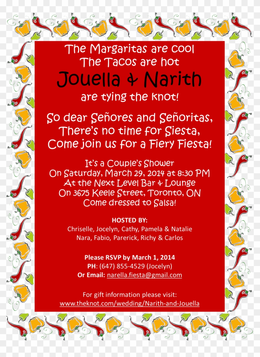 Couples Wedding Shower Invitation - Coed Bridal Shower Invitations Fiesta Clipart #2122261