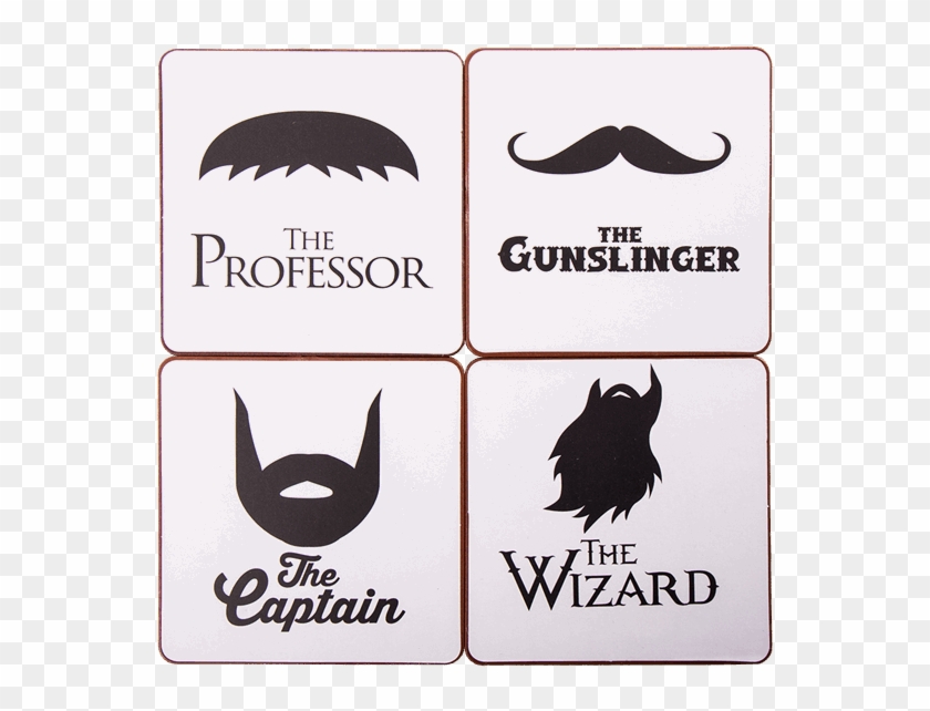 Beard Coasters 4 Pack - Label Clipart #2122959