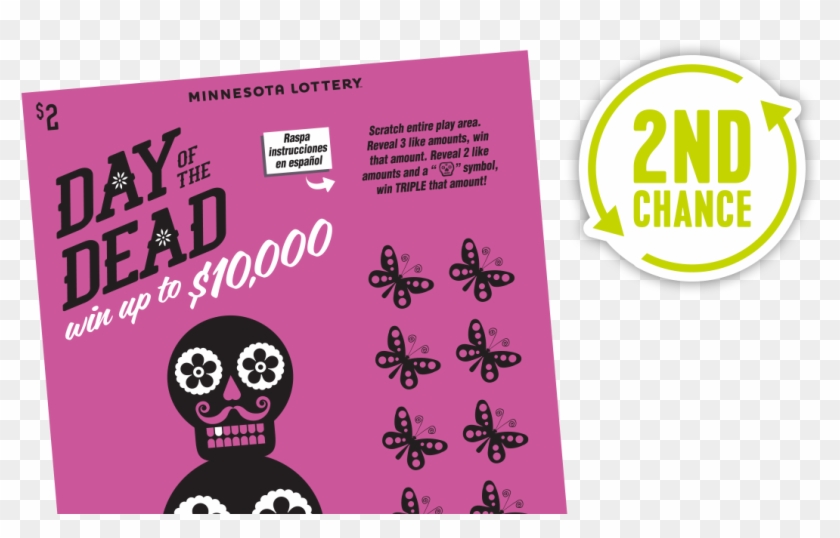 728 Day Of The Dead 2ndchance Main - Day Of The Dead Lottery Ticket Clipart #2125048