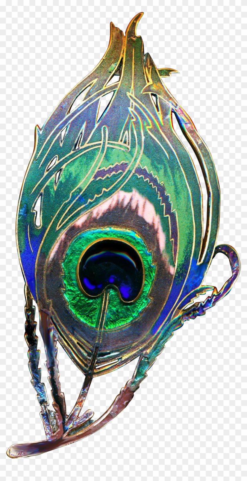 Peacock Feathers, Art Nouveau, Brooch, Jewelry, Jewellery - Visual Arts Clipart #2125509