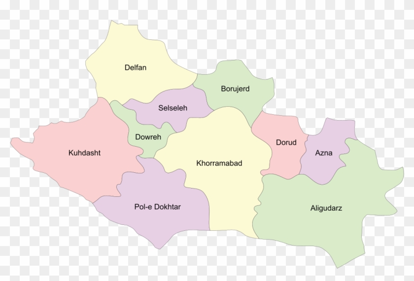 Lorestan Province Map Clipart #2126175