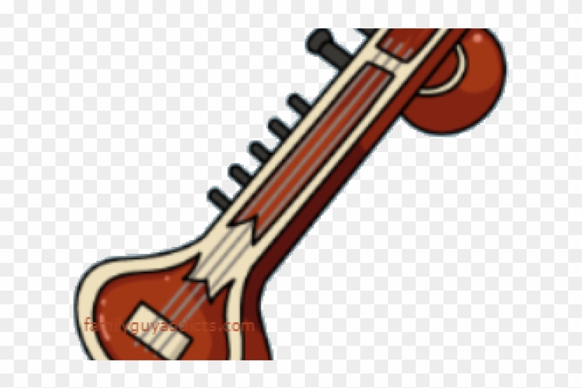 Bass Guitar Musical Tiple Clip Art Sitar - Clipart Of Sitar - Png Download