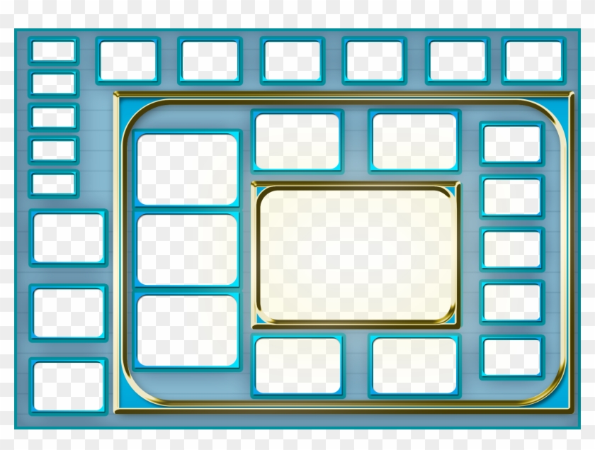 Blue Group Picture Frames Onlookin - Group Photo Frame Png Clipart