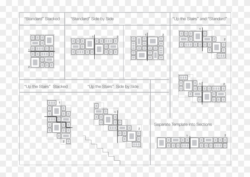 Wall Frame Collage Template 140783 - Staircase Gallery Wall Template Clipart