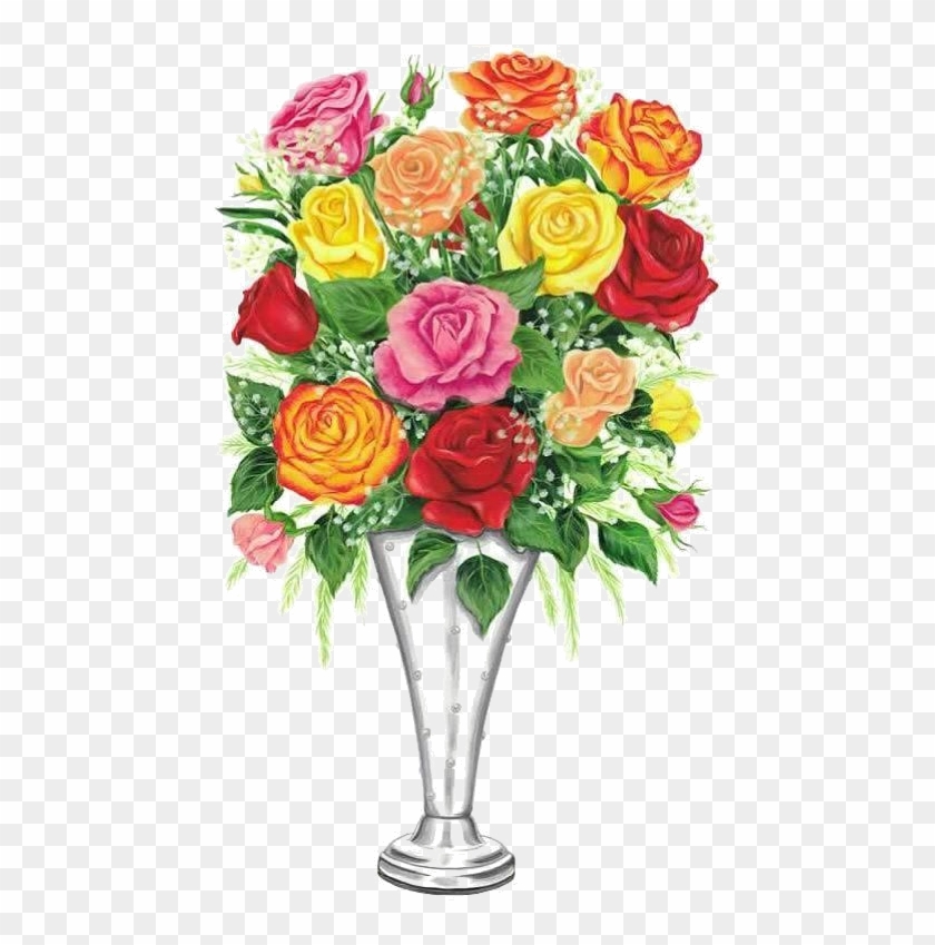 Roses,pink,roze,rosa, Flower Vase Design, Flower Crafts, - Garden Roses Clipart #2129650