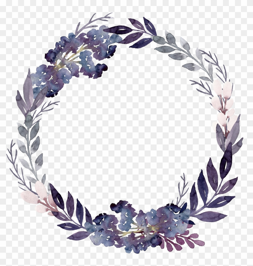 Flower Leaf Garland Purple Wreath Foliage Flowers Clipart - Floral Wreath Png Transparent Png