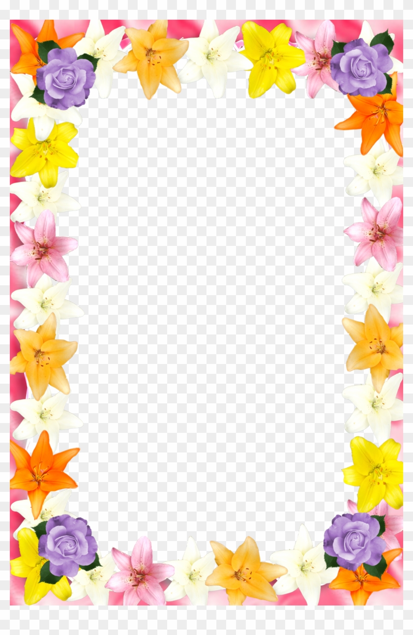 Рамки Сделанные Из Цветов - Прямоугольные Рамки С Цветами Png Clipart #2130124