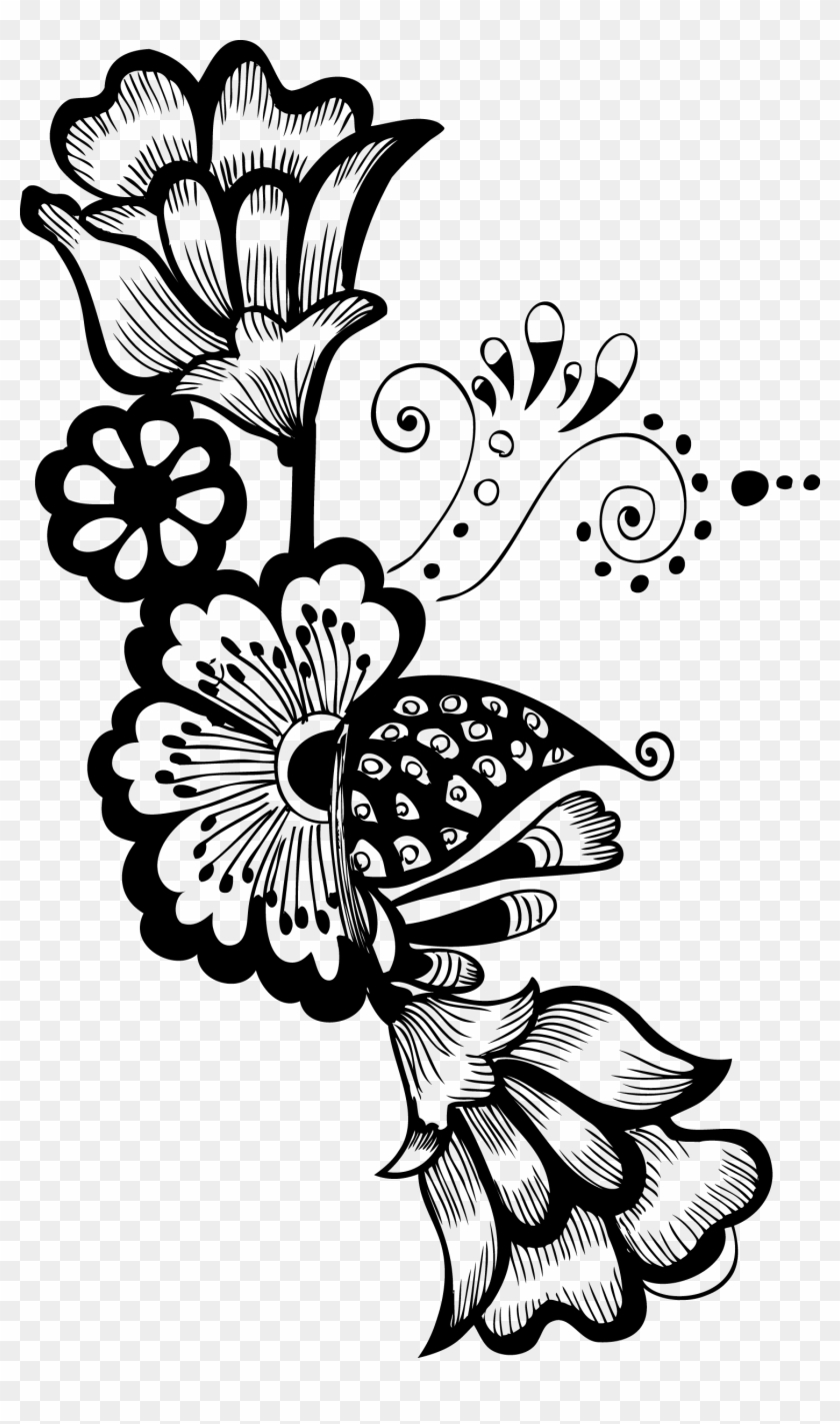 1488 X 2450 11 - Line Art Flower Design Png Clipart