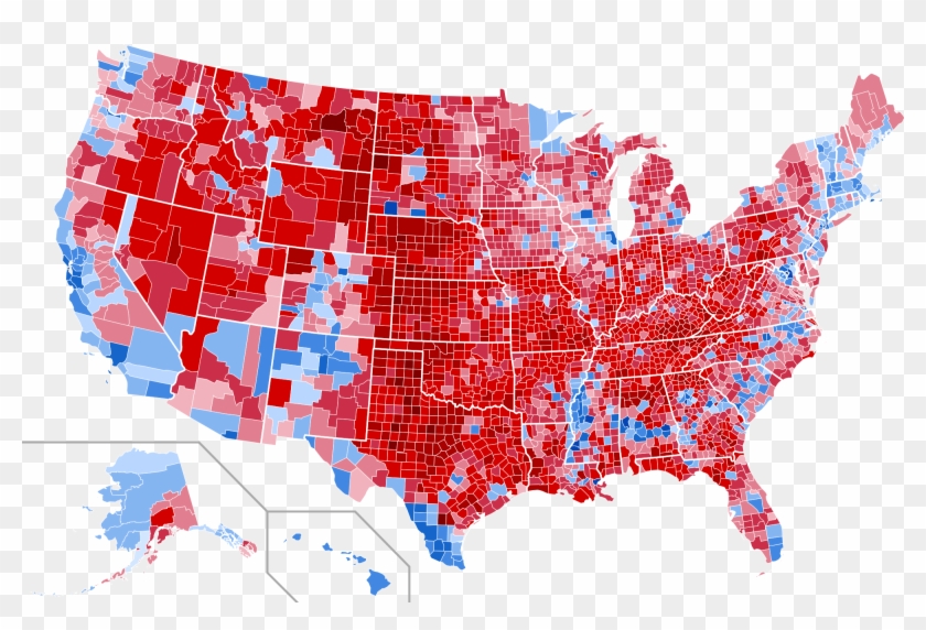 How Donald Trump Really Won The White House - 2017 Presidential Election Map By County Clipart #2130592