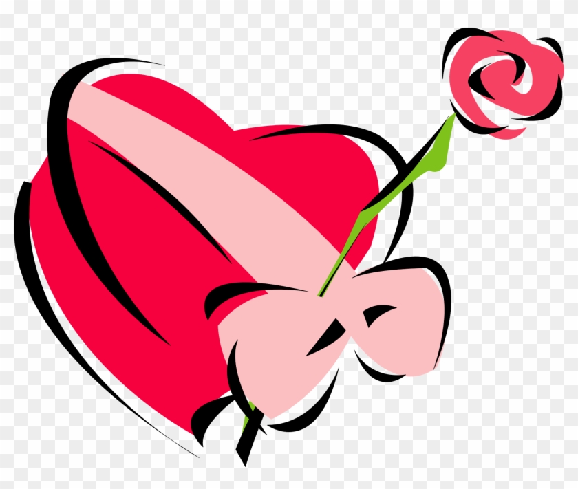 Rose Clipart Valentine's Day - Valentines Day Rose Clip Art - Png Download #2130827