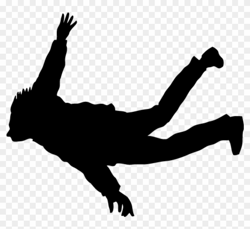 #silhouette #man #falling #flying #freetoedit - Man Falling Silhouette Png Clipart #2130867