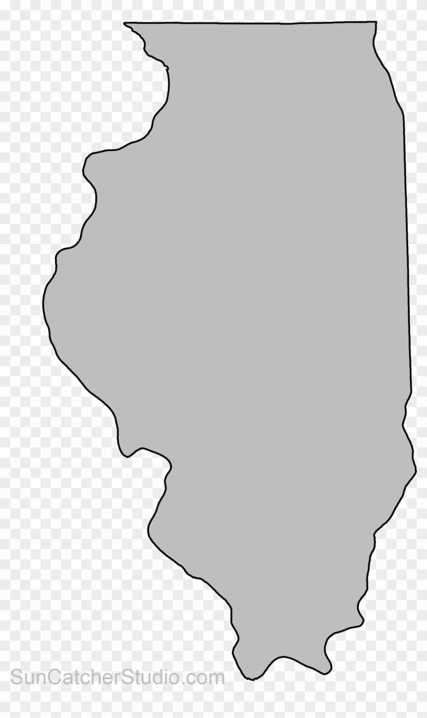 Illinois State Scroll Saw Pattern Outline Clip Art - Illinois Outline - Png Download