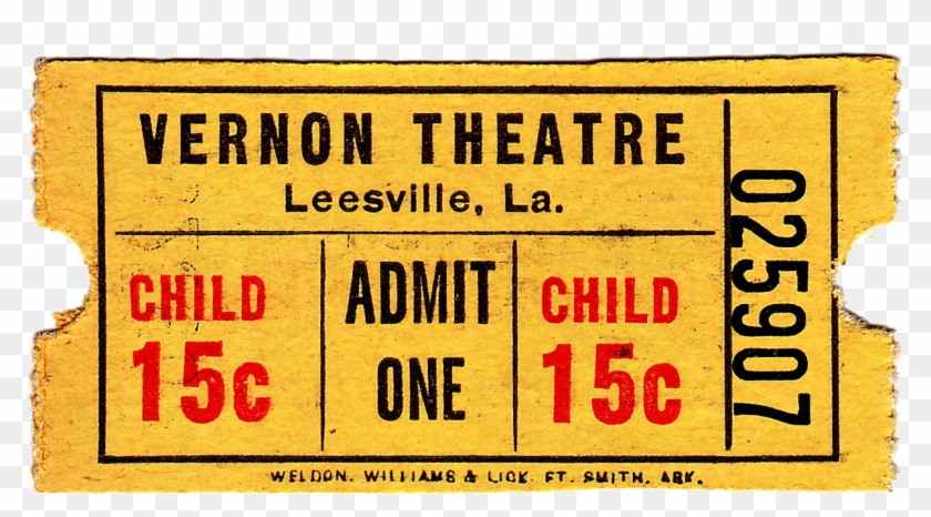 Vintage Movie Ticket Template 5426 - Tan Clipart