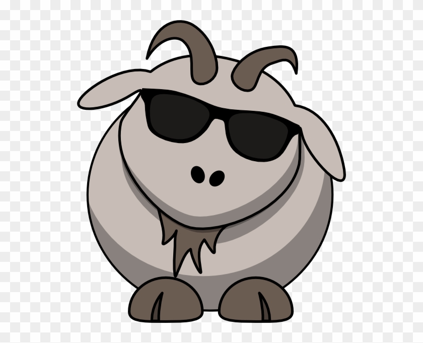 Cartoon Goat With Sunglasses Clipart