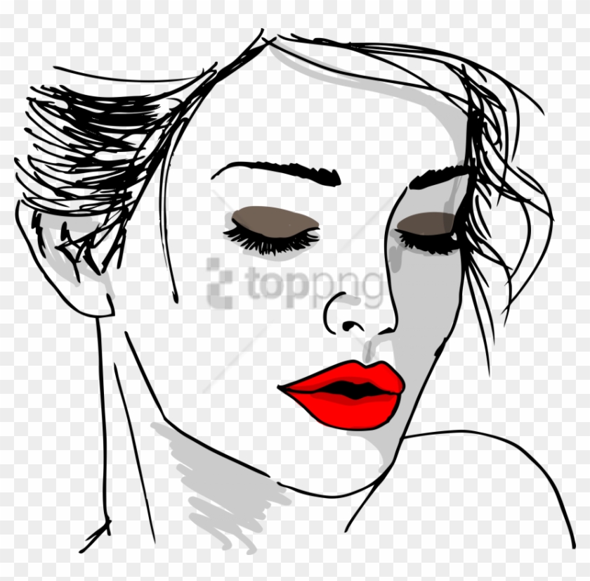 Free Png Beautiful Girl Face Sketch Png Image With - Beautiful Girl Face Drawings Clipart #2134084