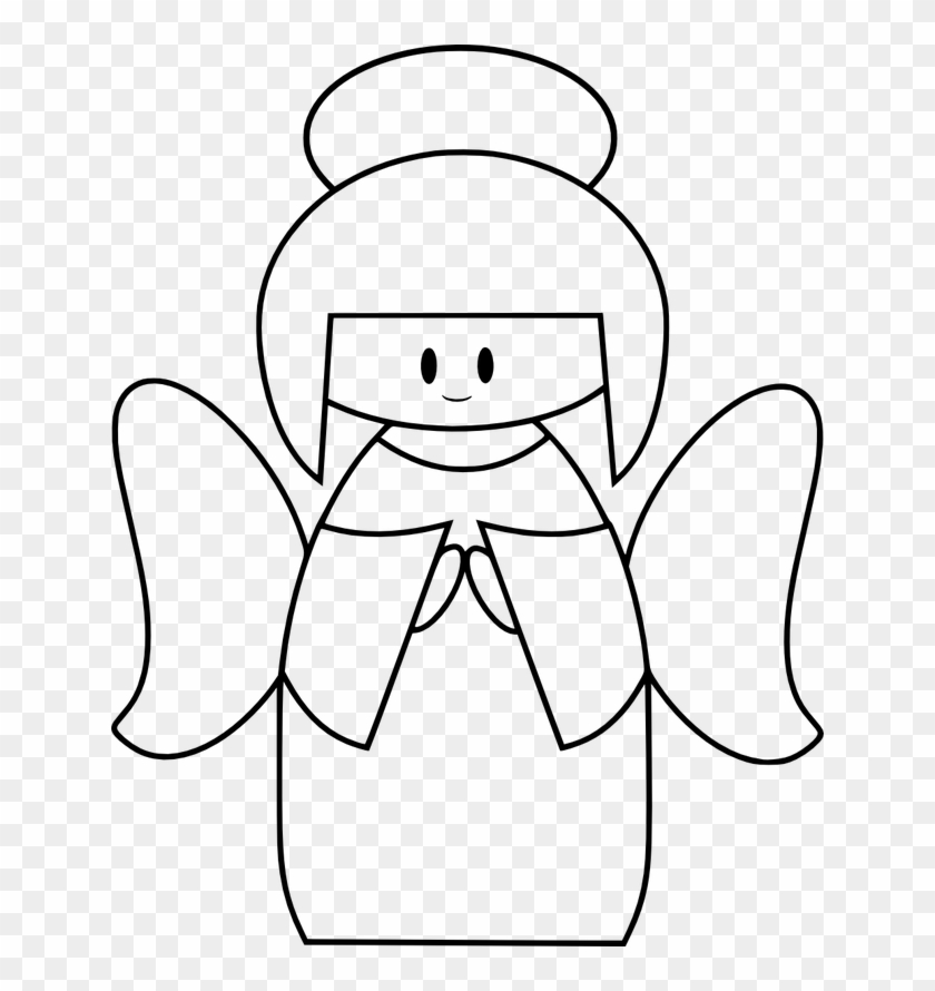 Angel Clipart Free Printable - Cute Angel Clipart Black White - Png Download #2134110