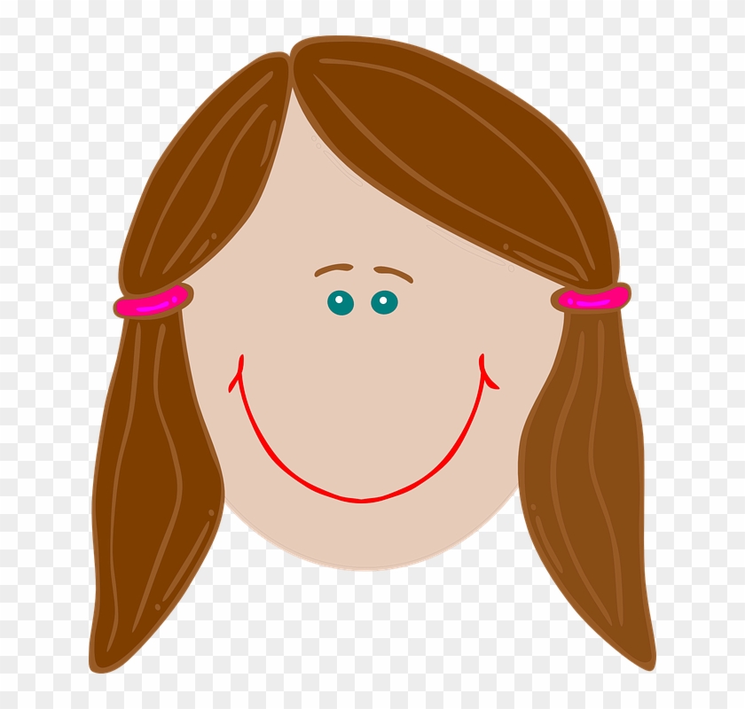Brunette Clipart Smiley Face Girl - Niña Animados Caras - Png Download #2134265
