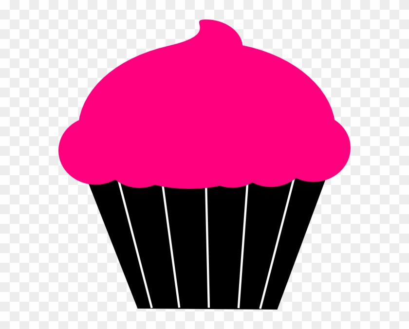Cupcake Clipart Template - Cupcake Pink Black Clipart - Png Download