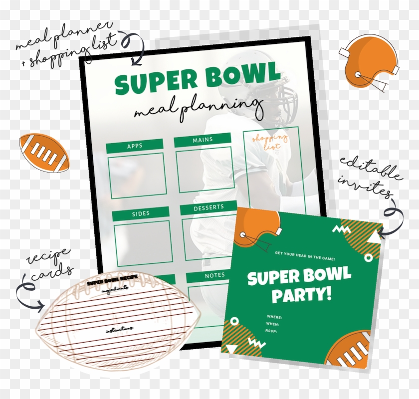 Get Instant Access To Your Super Bowl Planning Printables - Paper Clipart #2135562