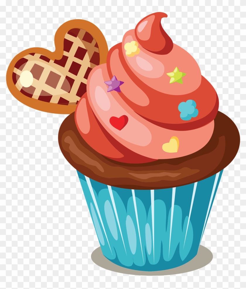 Birthday Cake Muffin Clip Art Delicious Transprent - Cake And Cupcakes Clip Arts - Png Download