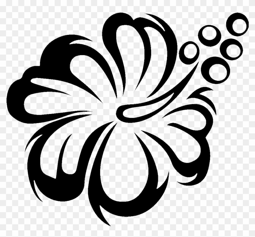 Sunflower Clipart Black And White - Hawaiian Flower Clipart Black And White - Png Download