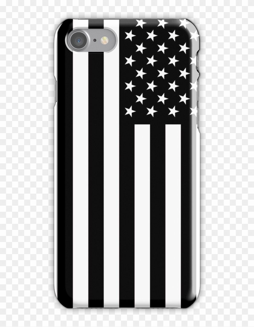 Black And White American Flag Iphone 7 Snap Case - Mobile Phone Case Clipart #2136597