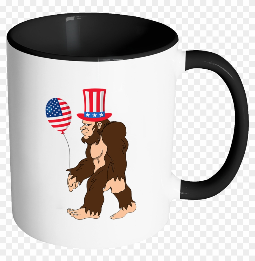 Bigfoot Sasquatch Baloon American Flag Clipart #2136823