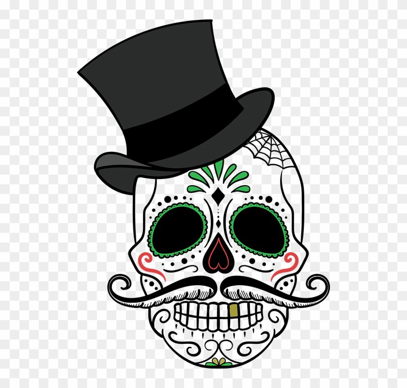 Skull Tattoo Transparent Image - Day Of The Dead Skull Clipart - Png Download #2137636