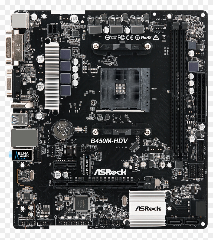 Motherboard Png - Asrock B450m Hdv Clipart
