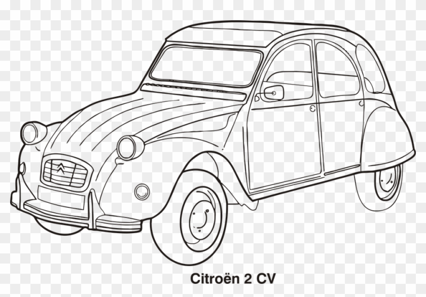 Car Outline Cars &183 Free Vector Graphic On Pixabay - Old Citroen To Draw Clipart #2138127