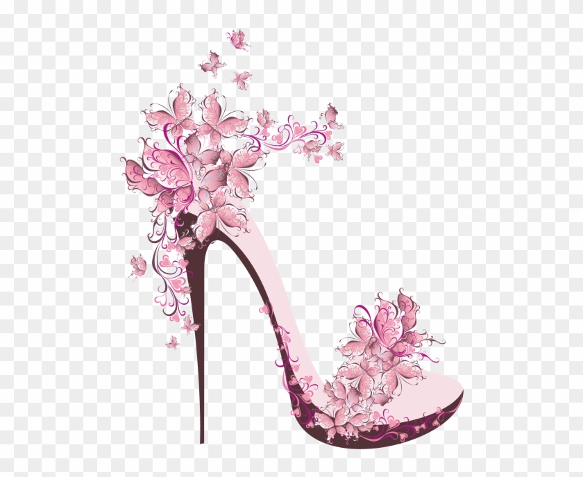 Vector Free Stock Heeled Footwear Shoe Ballet Flat - Salto Com Borboletas Clipart #2139449
