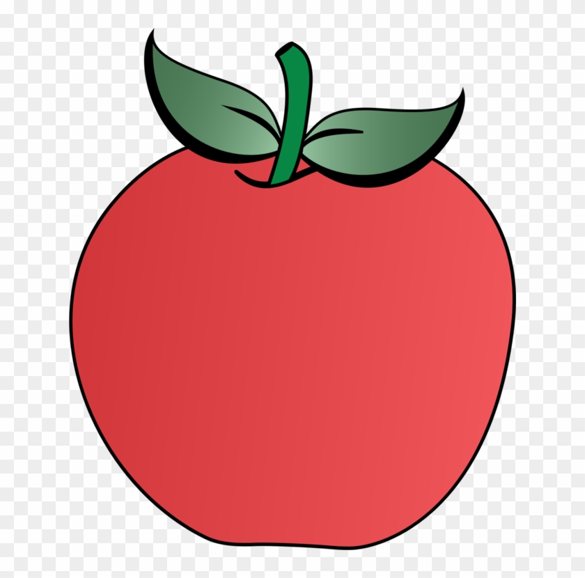 Apple Drawing Leaf Fruit Tree - Apple Clipart With Two Leaves - Png Download #2139594