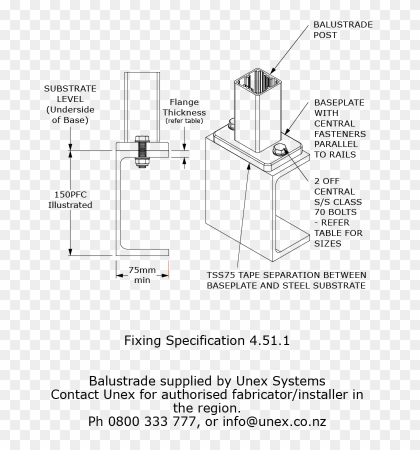 661 X 820 1 - Base Plate Fixing Detail Clipart
