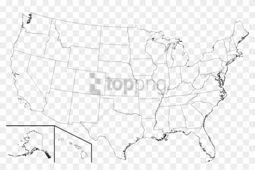 Free Png High Resolution Blank United States Map Png - Us Nuclear War Map Clipart #2140088