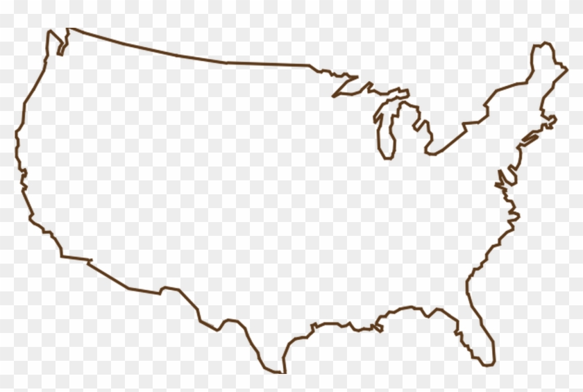 Outline Of United States Map Brown Clip Art At Clkercom - Usa Map Outline Svg - Png Download #2140276