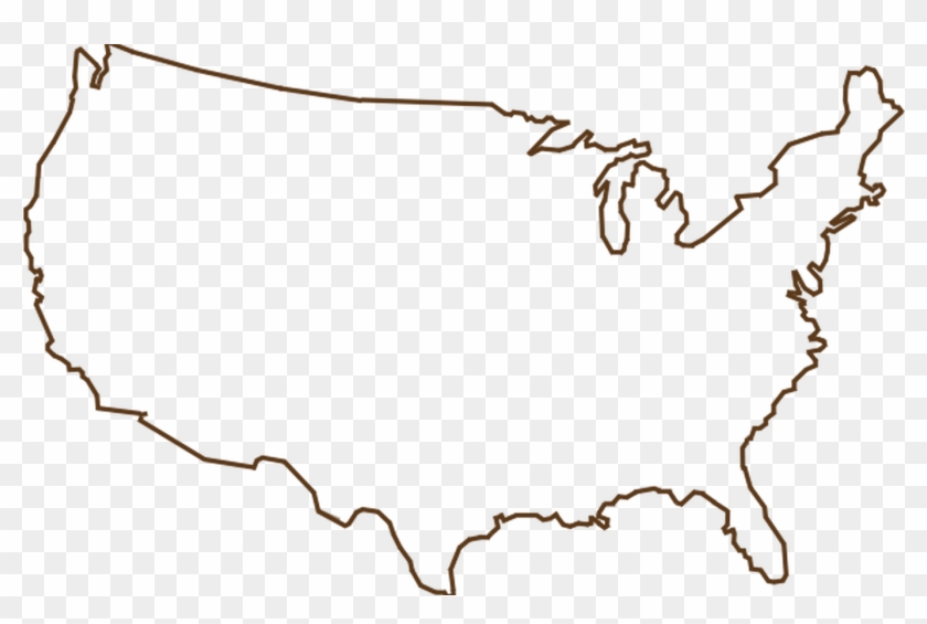 Outline Of United States Map Brown Clip Art At Clkercom - Usa Map Outline Svg - Png Download