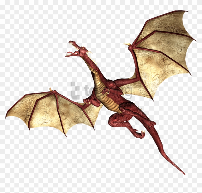Free Png Dragon Red And Brown Wings Flying Up Png Image - Dragon Flying Up Clipart #2140282